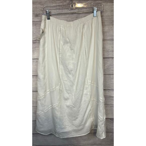 Old Navy White Cotton Boho Midi Skirt Small NWT - Picture 2 of 4